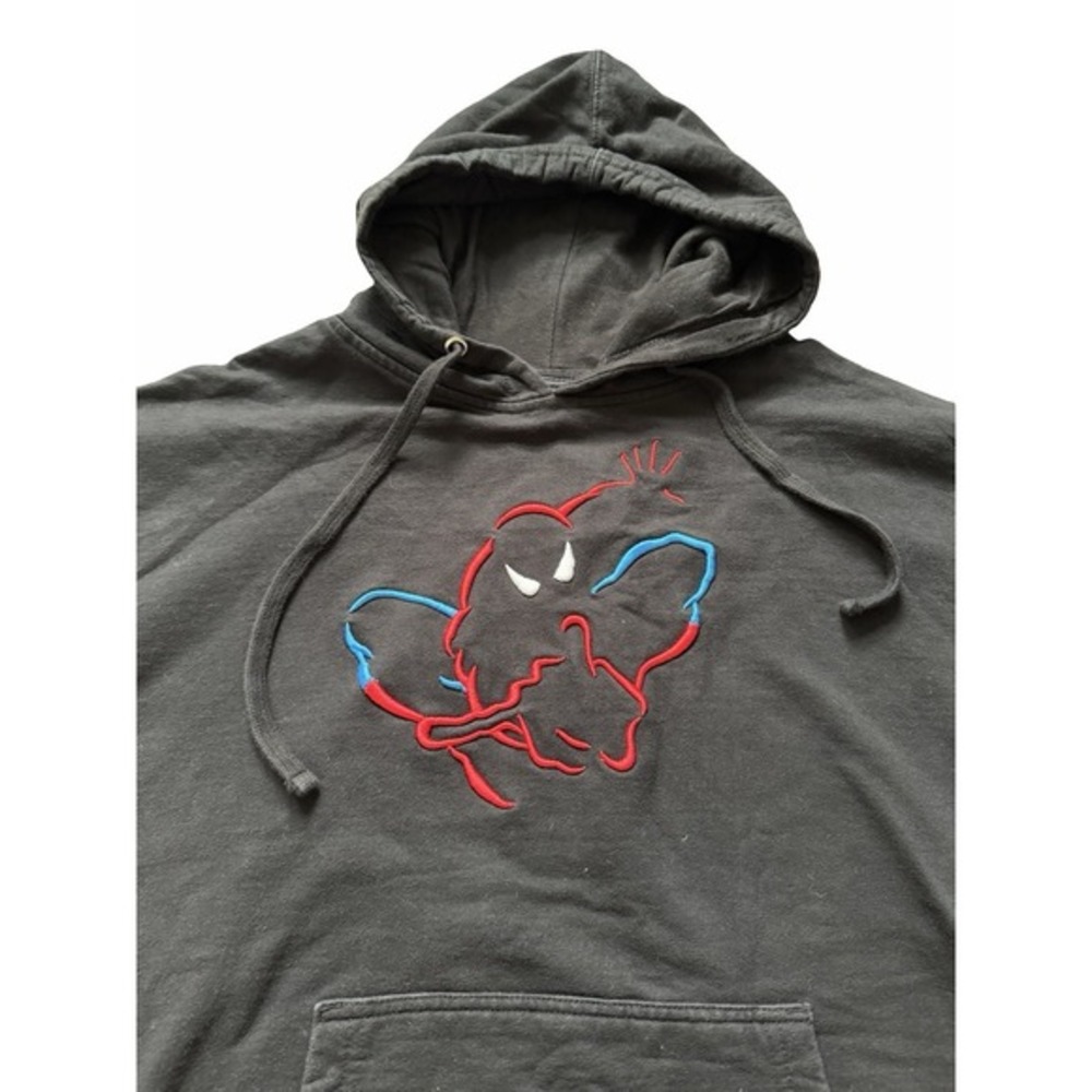 Spider-Man Universal Studios‎ Marvel Hoodie Black Embroidered Logo Mens Medium M - Picture 2 of 9